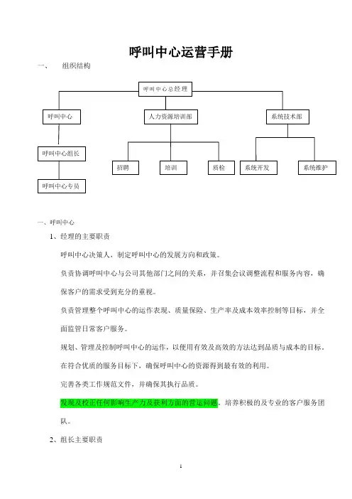 呼叫中心运营手册
