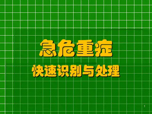 医院常见急危重症的快速识别与处理