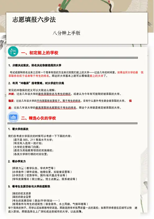 志愿填报六步法