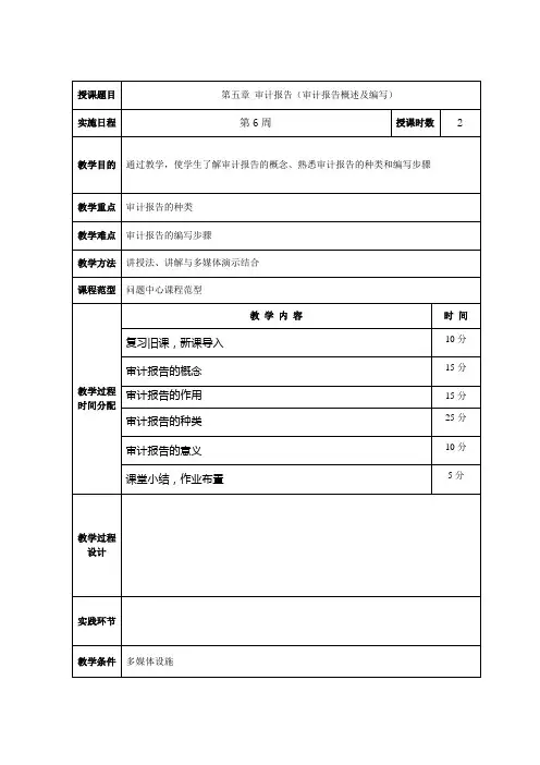 审计学教案第五章