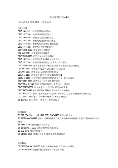 塑化剂标准