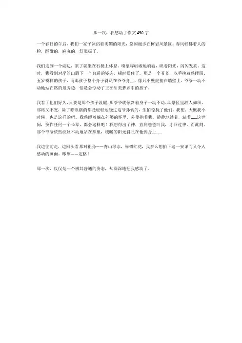 那一次,我感动了作文450字优秀版