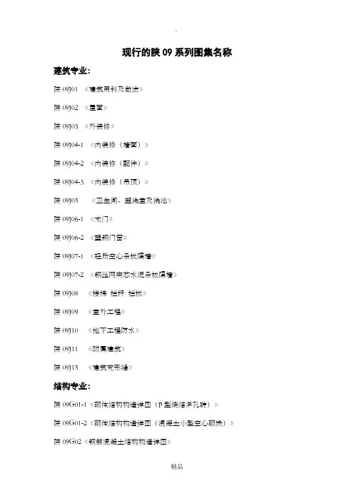 陕09系列图集名称