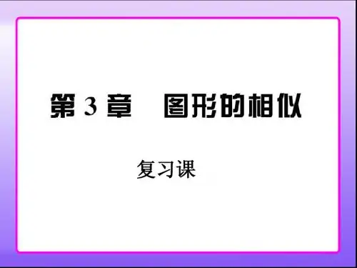 第三章《图形的相似》复习课(总复习1))(湘教版)