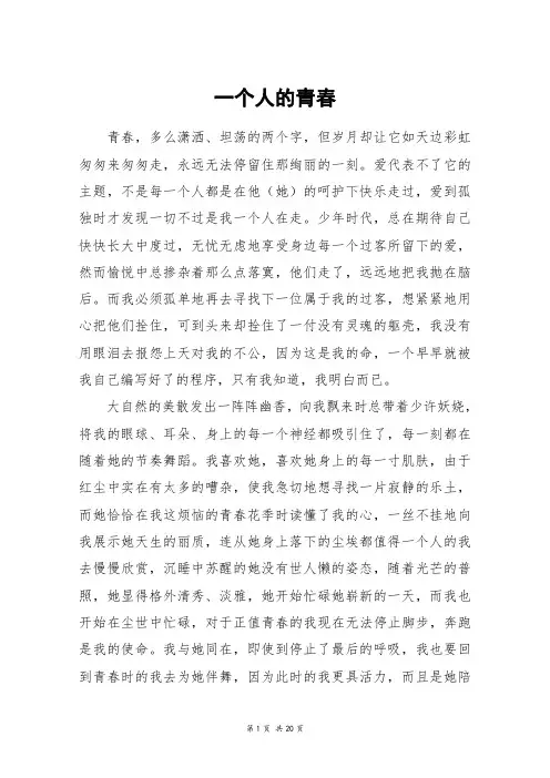 一个人的青春_高三作文