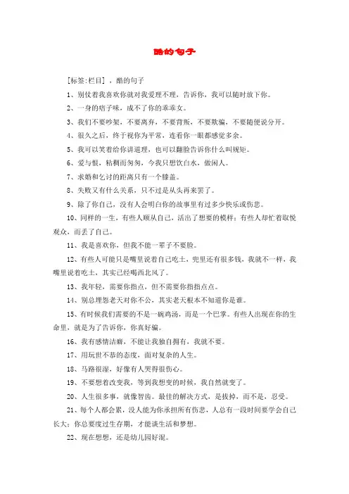 酷的句子