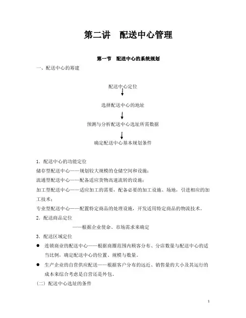 第2讲  配送中心管理