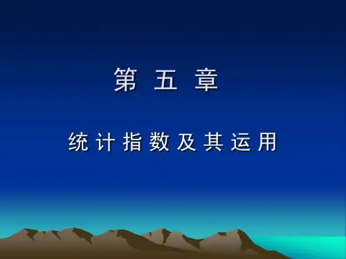 统计学 第五章 统计指数及其应用