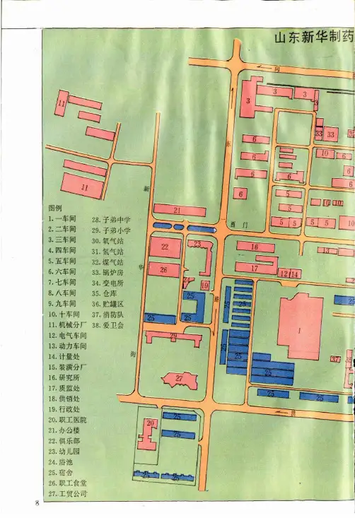 山东新华制药厂厂区平面图