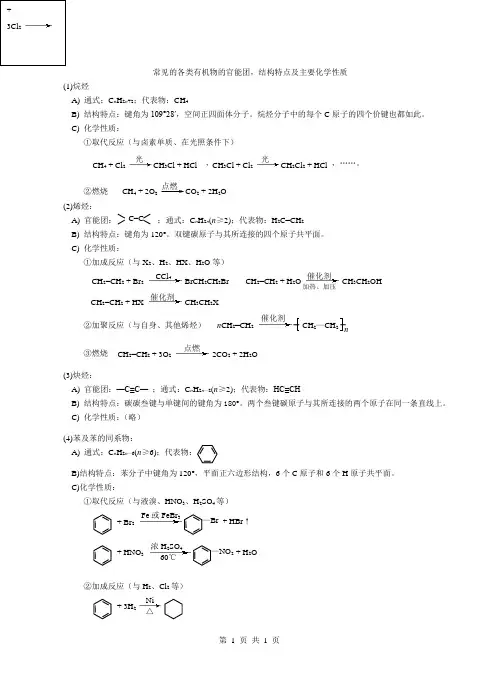 化学必修二有机化学基础知识点