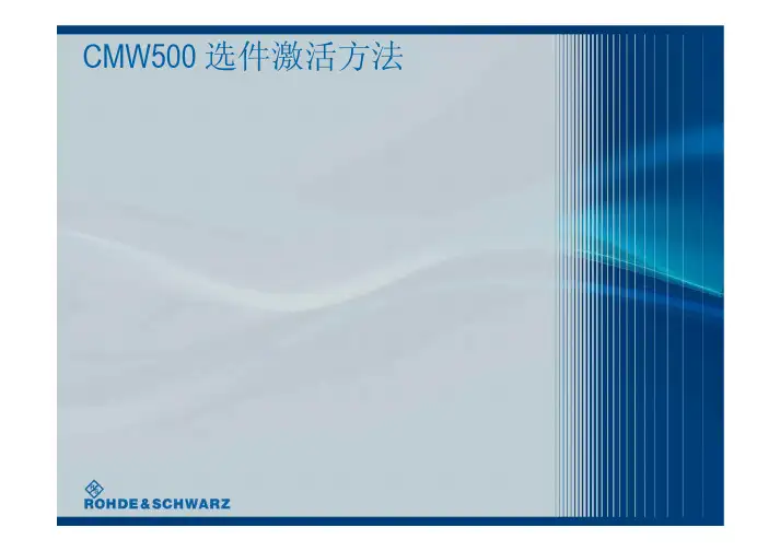 CMW500选件激活方法