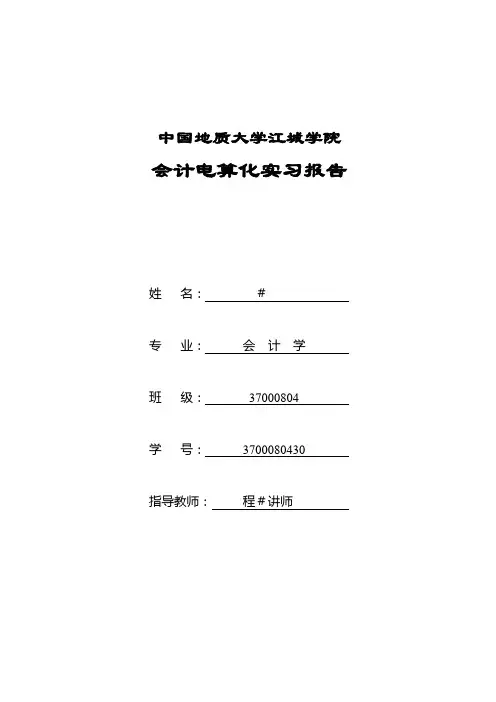 会计电算化金蝶ERP财务实训报告实训报告