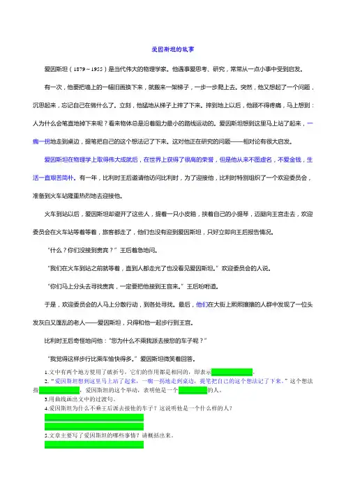 爱因斯坦的故事