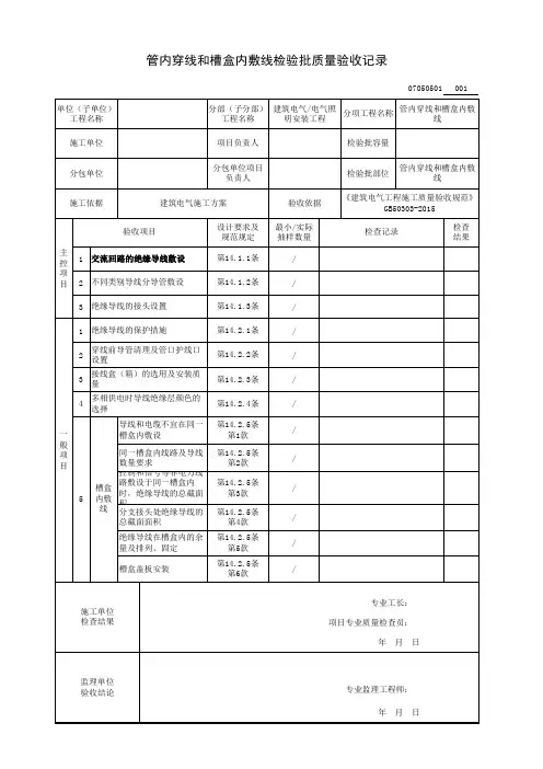 管内穿线和槽盒内敷线