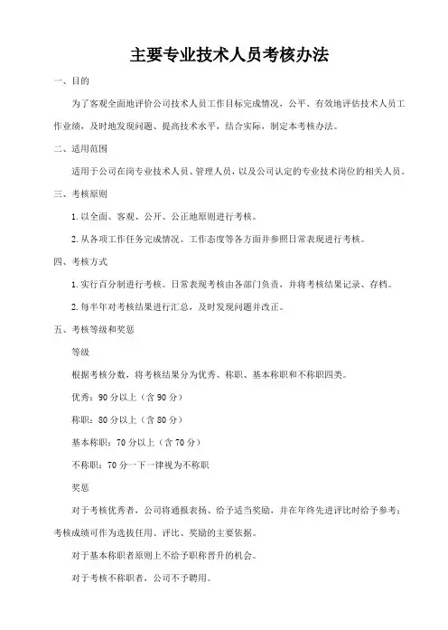 专业技术人员考核办法