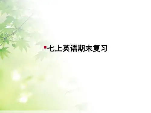 七年级上册英语期末复习课件
