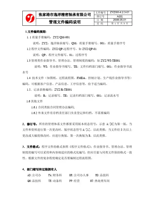 ZYZWI-4.2.3-01 管理文件编码说明