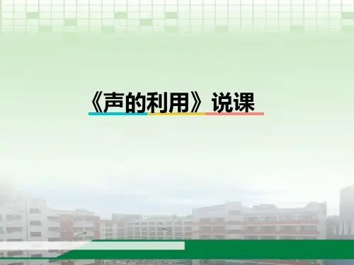 初中物理说课课件《声的利用》