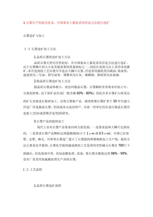 1石墨生产的相关技术