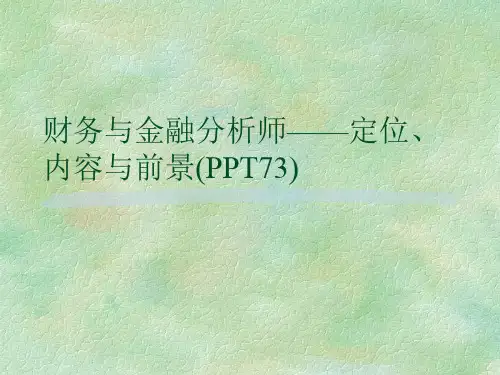 财务与金融分析师——定位、内容与前景(PPT73)