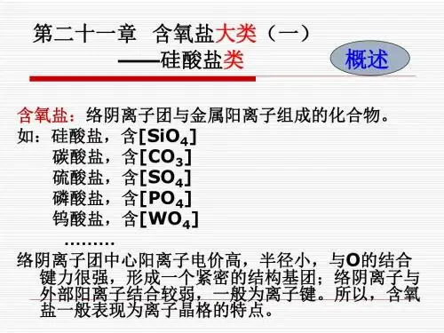 第21章硅酸盐矿物
