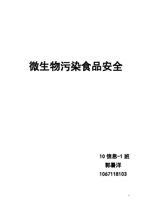 微生物污染食品安全