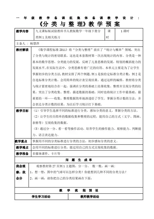 《分类与整理》教学设计 2