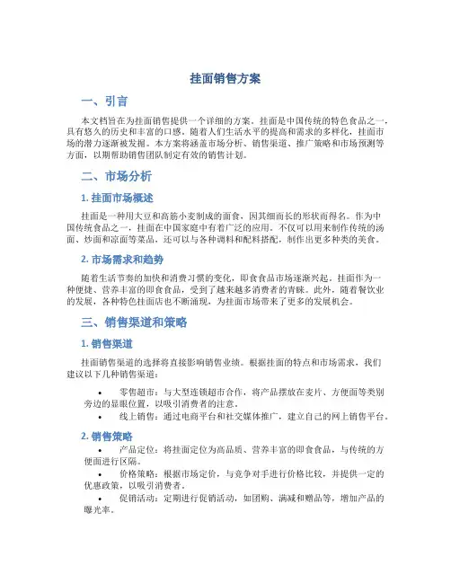 挂面销售方案 2