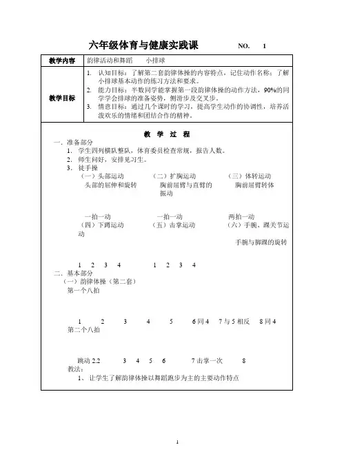 六年级体育与健康实践课