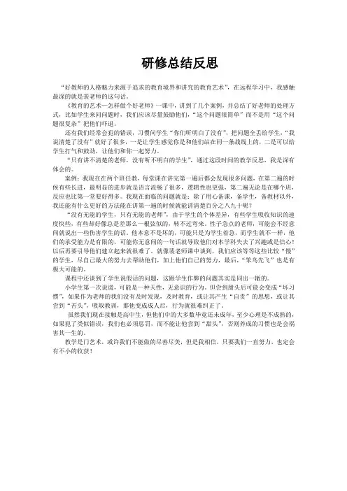 研修总结反思