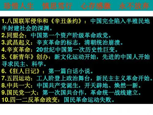 九年级历史大事