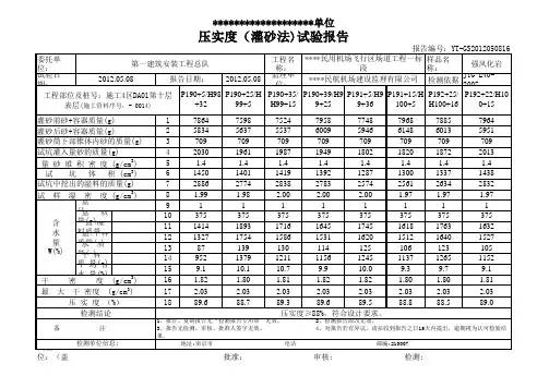 压实度(灌砂)表格