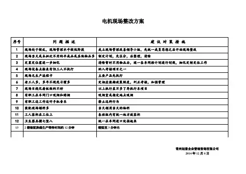 电机现场整改方案