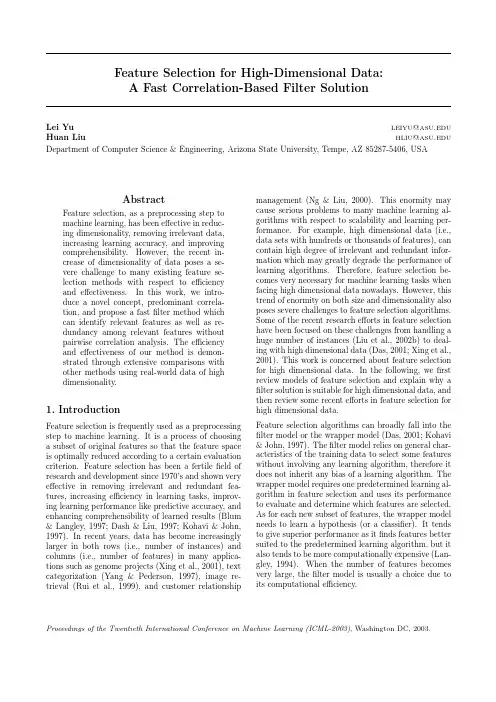 Feature selection for high-dimensional data A fast correlation-based filter solution