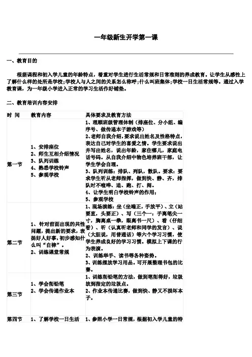 一年级新生开学第一课
