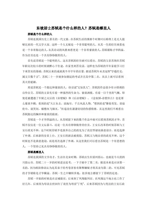 苏轼生平介绍