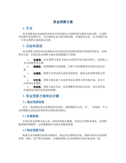 资金预算方案