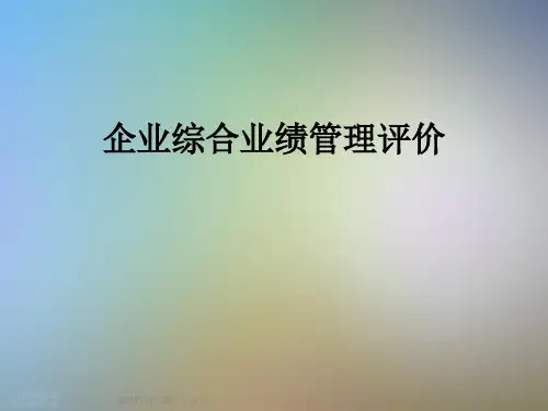 企业综合业绩管理评价