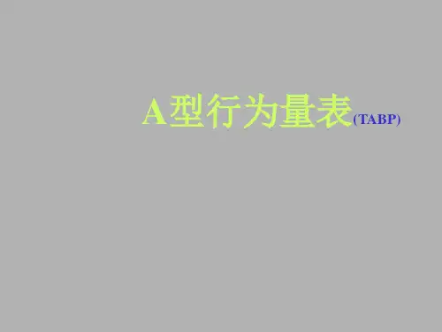 A型行为量表