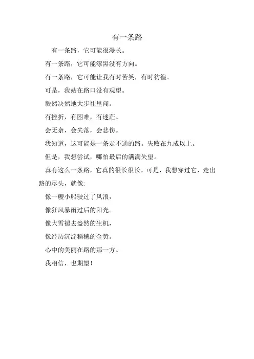 有一条路