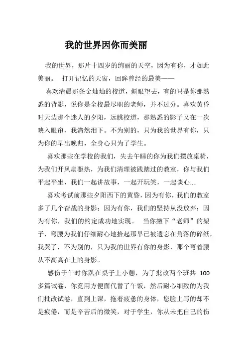 我的世界因你而美丽.