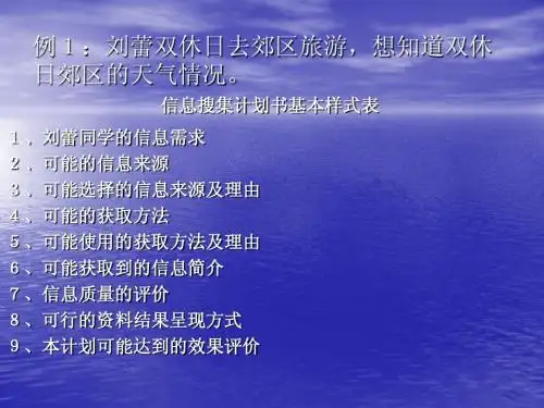 第二章信息获取要点