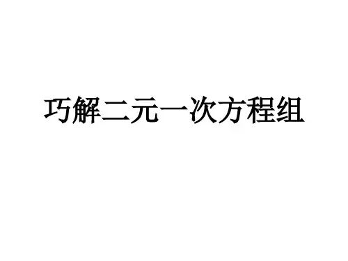巧解二元一次方程组