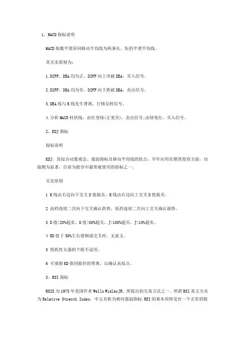 股票技术分析指标大全