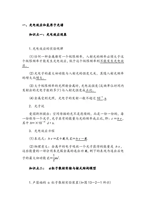 高中物理光电效应知识点 2
