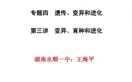 专题四第三讲 变异和育种公开课