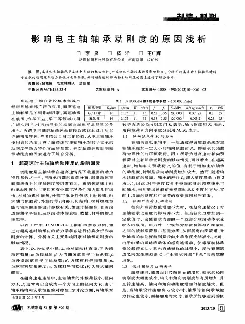 影响电主轴轴承动刚度的原因浅析
