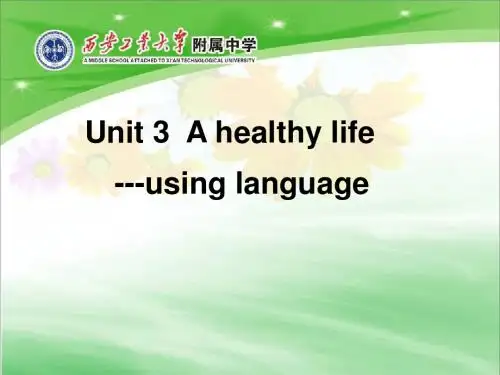 人教版高二英语选修六Unit 3 A healthy life  using language课件(共53张PPT)