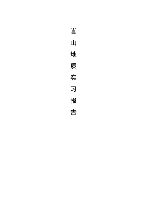 嵩山地质实习报告 3