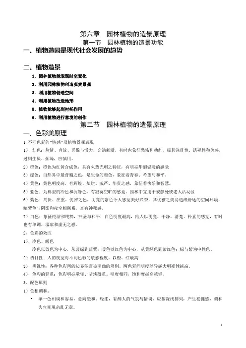 园林植物与造景考试重点